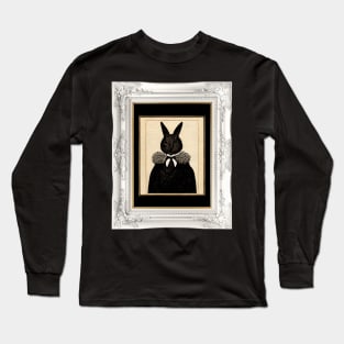 Edward Gorey-inspired Rabbit Portrait Long Sleeve T-Shirt